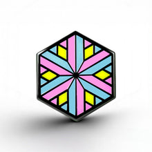 Load image into Gallery viewer, Pansexual Flag - Identity Cube Pin - main product photo on white background
