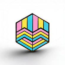Load image into Gallery viewer, Pansexual Flag - Love Cube Pin - main product photo on white background
