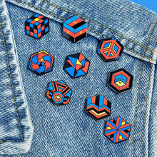 Load image into Gallery viewer, Polyamory full Proud Cube collection, all 9 pride pins
