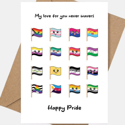 Pride: Waving Pride Flags - LGBTQ+ Greeting Cards by Proud Zebra