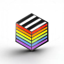 Load image into Gallery viewer, Rainbow Ally Flag - Flag Cube Pin - main product photo on white background
