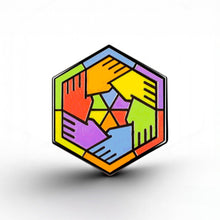 Load image into Gallery viewer, Rainbow Flag - Community Cube Pin - main product photo on white background
