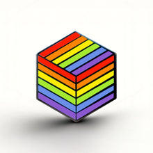 Load image into Gallery viewer, Rainbow Flag - Flag Cube Pin - main product photo on white background
