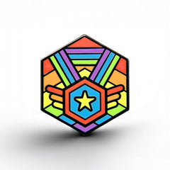 Rainbow Flag - Medal Cube Pin