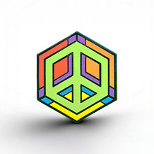 Load image into Gallery viewer, Rainbow Flag - Peace Cube Pin - main product photo on white background
