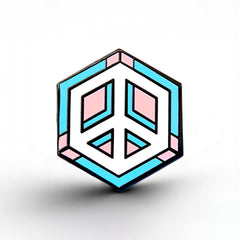 Trans Flag - Peace Cube Pin