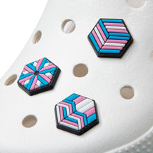 Load image into Gallery viewer, Trans Pride Crocs Shoe Charms - main product photo on white background
