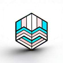 Load image into Gallery viewer, Trans Flag - Love Cube Pin - main product photo on white background

