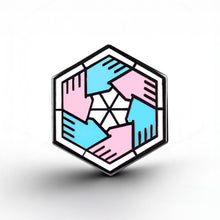 Load image into Gallery viewer, Transgender Flag - Community Cube Pin - main product photo on white background
