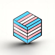 Load image into Gallery viewer, Transgender Flag - Flag Cube Pin - main product photo on white background

