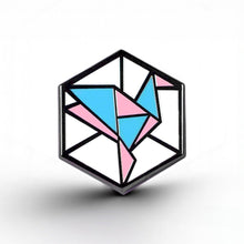 Load image into Gallery viewer, Transgender Flag - Freedom Cube Pin - main product photo on white background
