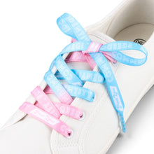 Load image into Gallery viewer, Trans Pastel Shoelaces on white sneaker — close-up detail
