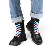 Load image into Gallery viewer, Trans Pastel Shoelaces — worn on boots
