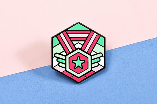 Abrosexual Flag - Medal Cube Pin