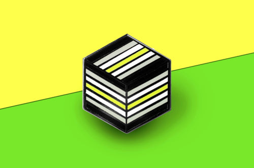 Agender Flag - Flag Cube Pin