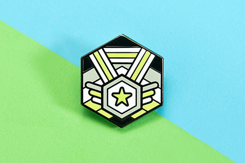 Agender Flag - Medal Cube Pin