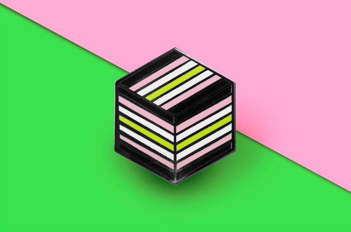 Agender Girl Flag - Flag Cube Pin