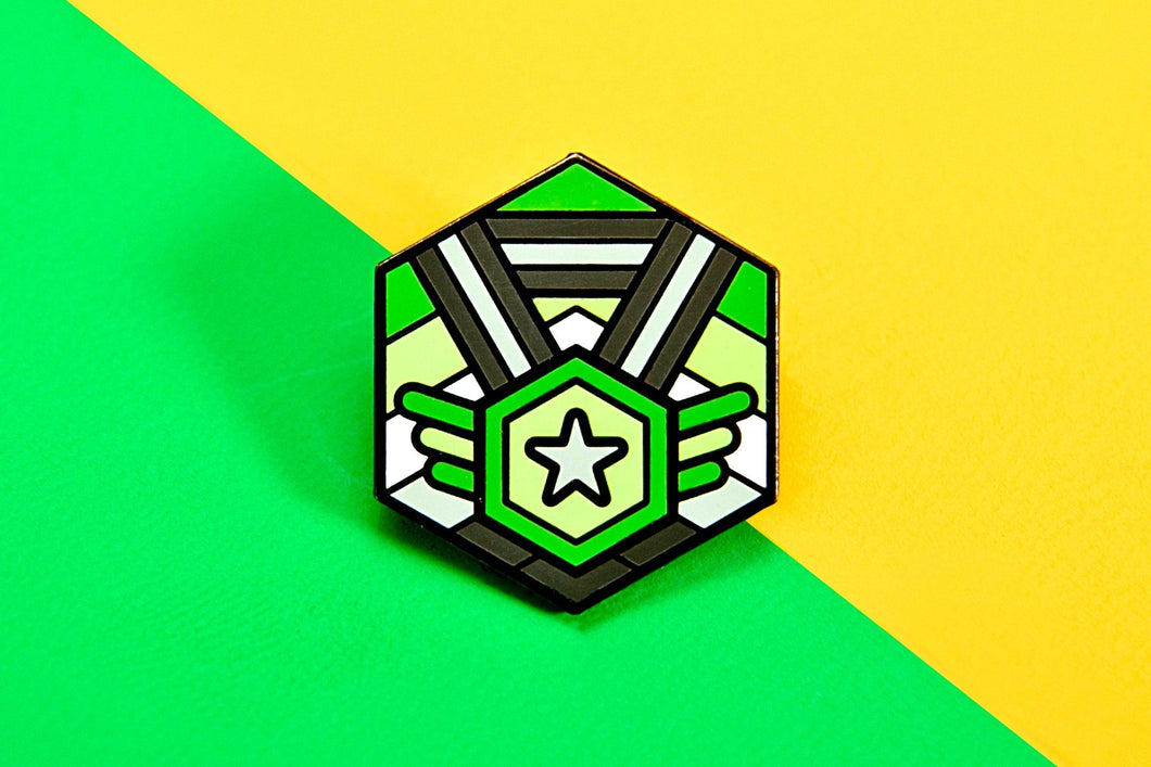 Aromantic Flag - Medal Cube Pin-Pride Pin-PCMC_AROM