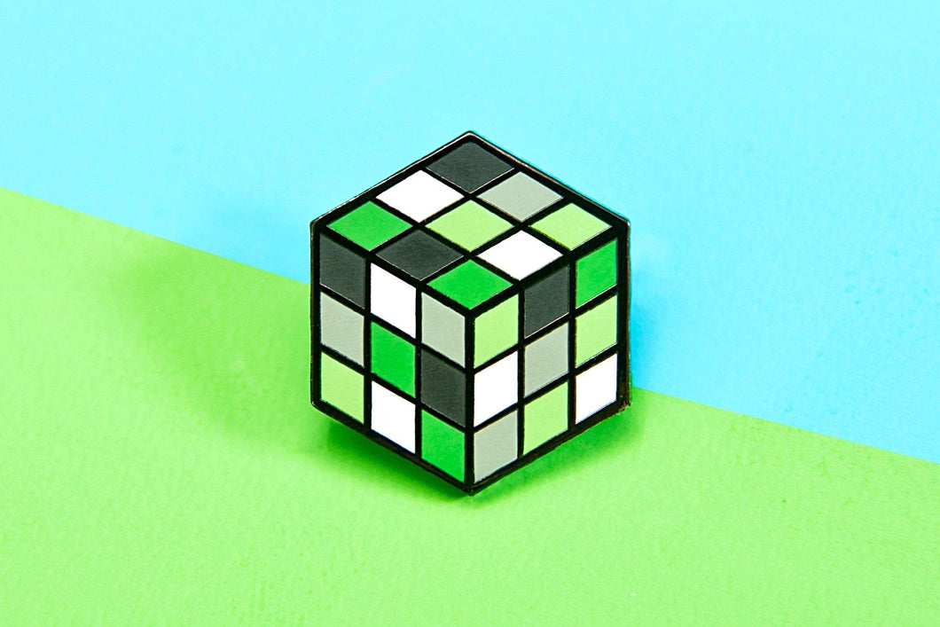 Aromantic Flag - Rubik's Cube Pin-Pride Pin-PCTC_AROM