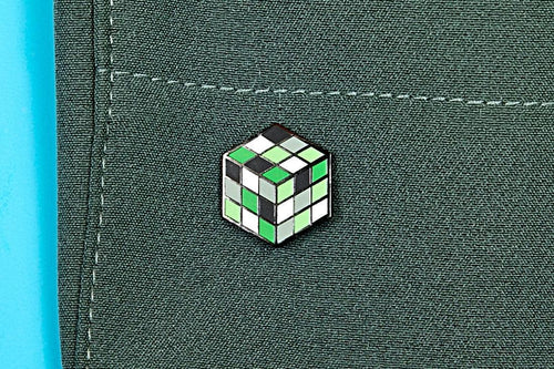 Aromantic Flag - Rubik's Cube Pin