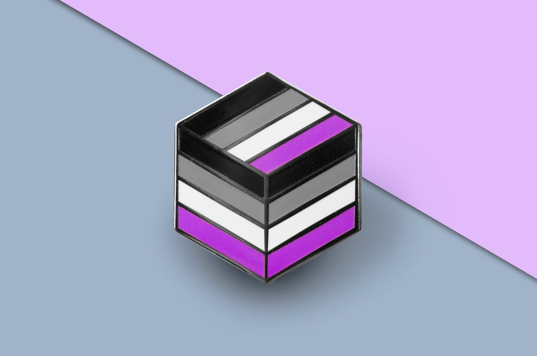 Asexual Flag - Flag Cube Pin-Pride Pin-PCFC_ASEX
