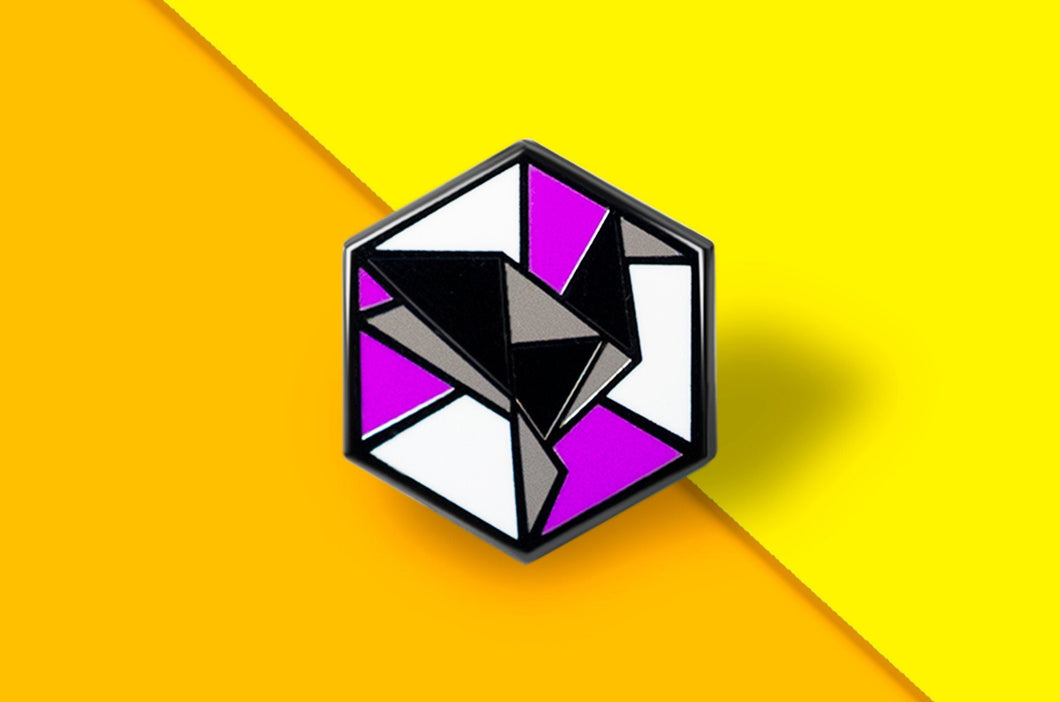Asexual Flag - Freedom Cube Pin-Pride Pin-PCBC_ASEX
