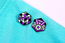 Load image into Gallery viewer, Asexual Flag - Love Cube Pin-Pride Pin-ASEX_ED4
