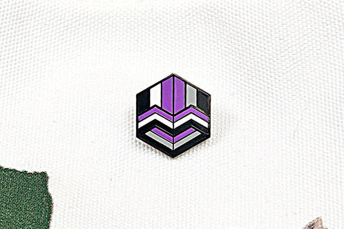 Asexual Flag - Love Cube Pin