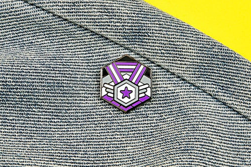 Asexual Flag - Medal Cube Pin