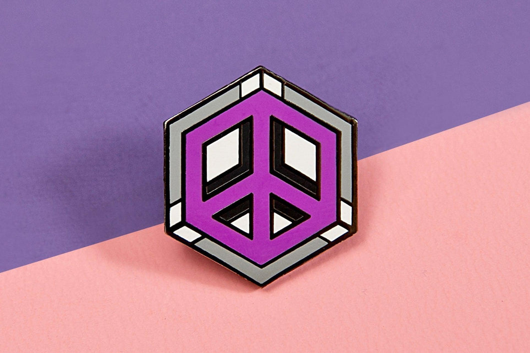 Asexual Flag - Peace Cube Pin-Pride Pin-PCZC_ASEX