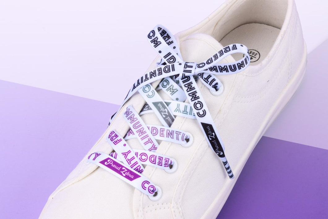 Asexual Pride Flag White Shoelaces-Pride Shoelaces-SLWH_ASEX_45IN