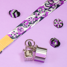 Load image into Gallery viewer, Asexual Pride Lanyards with reversible design by Proud Zebra in position 3
