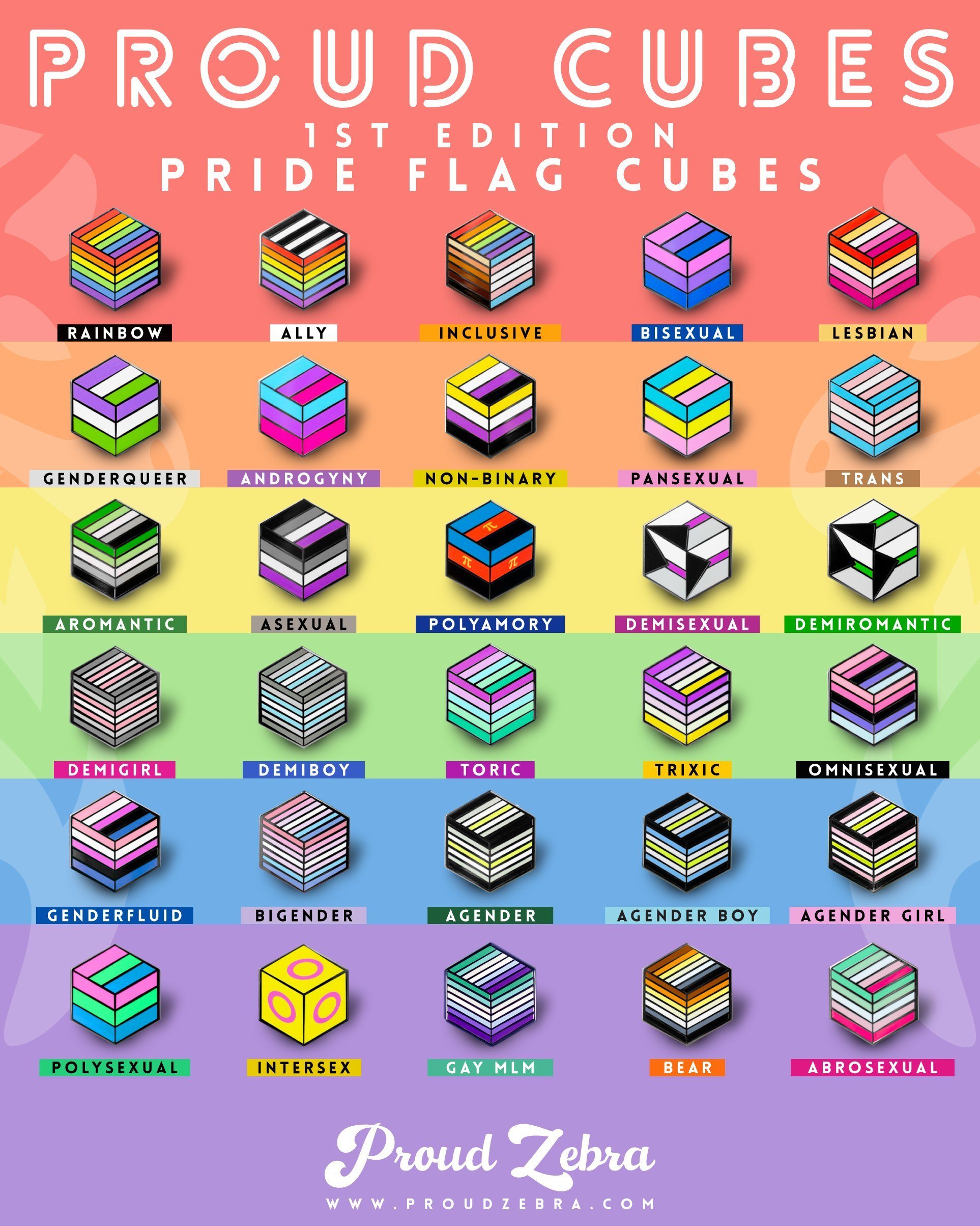 Bisexual Flag - Community Cube Pin | Proud Zebra