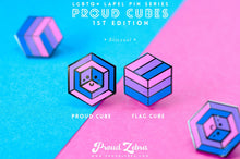 Load image into Gallery viewer, Bisexual Flag - Flag Cube Pin-Pride Pin-PCFC_BISX
