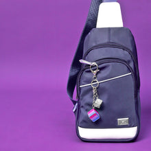 Load image into Gallery viewer, Bisexual Pride Flag Proud Cube Bag Charm
