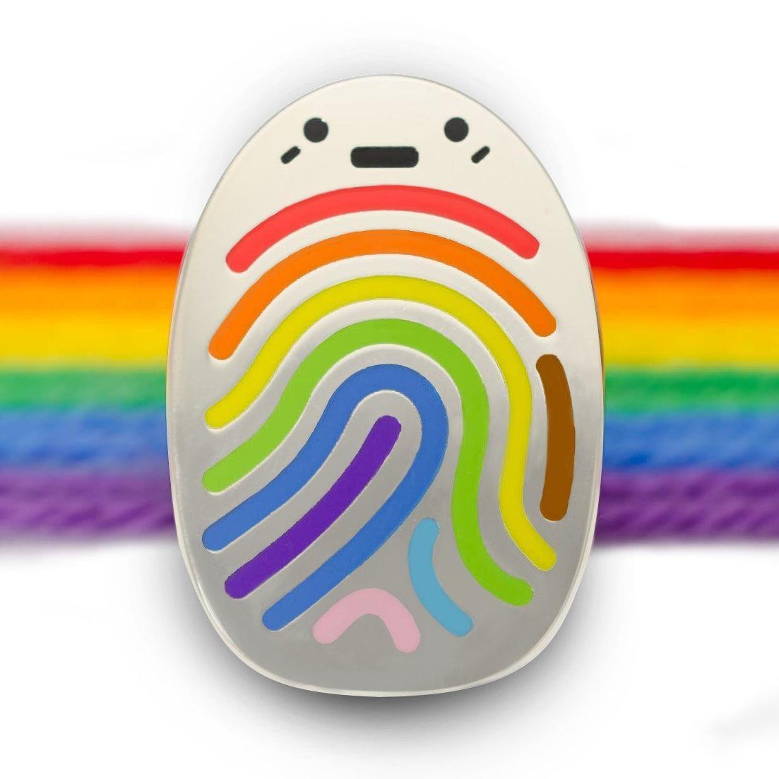 Philadelphia Pride 8 Stripe Rainbow Button Pins (2 Pack) - 2 Inch Round Pride Pins With Safety Clasp - View #5