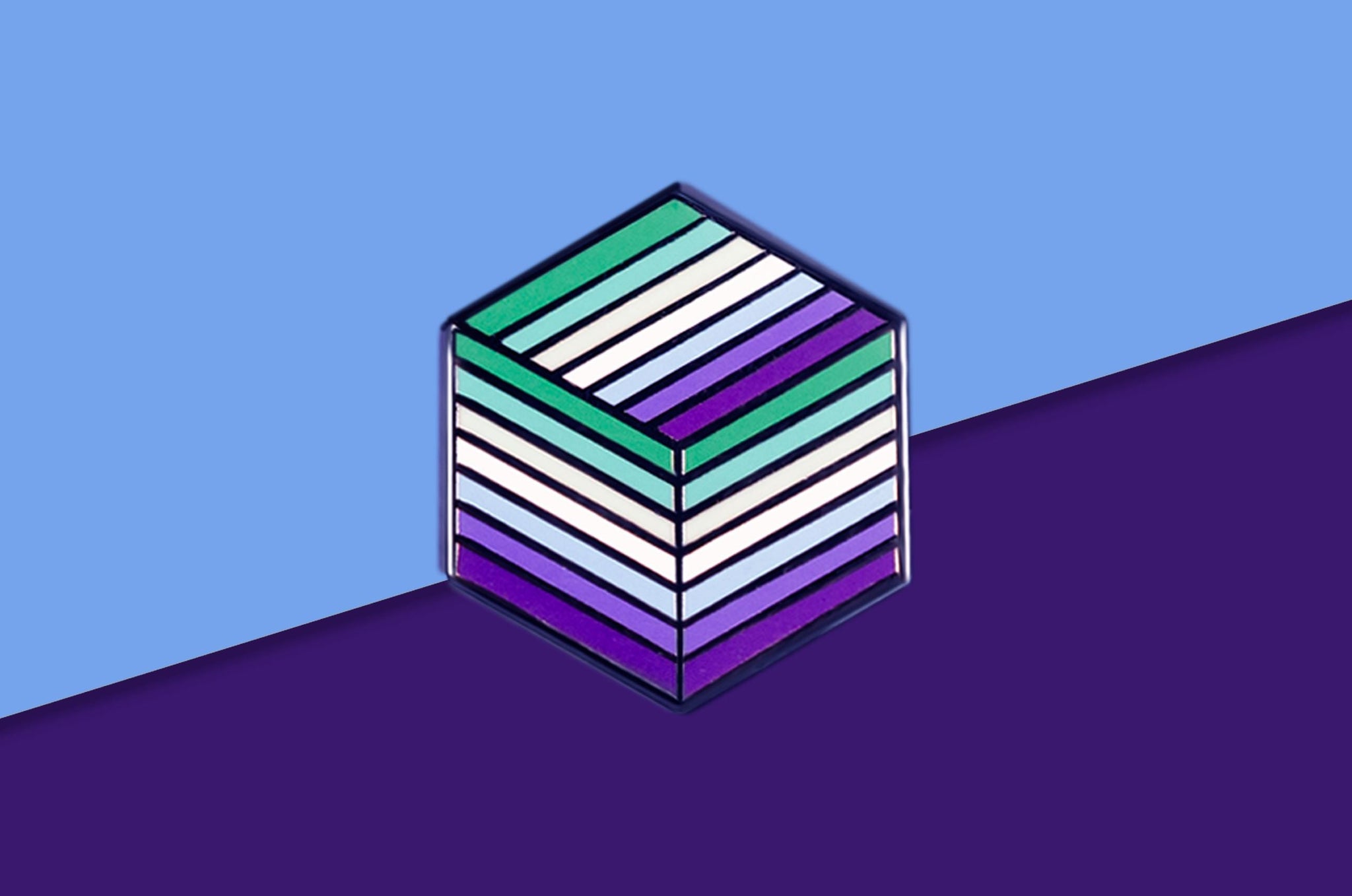 Gay MLM Flag - Flag Cube Pin | Proud Zebra