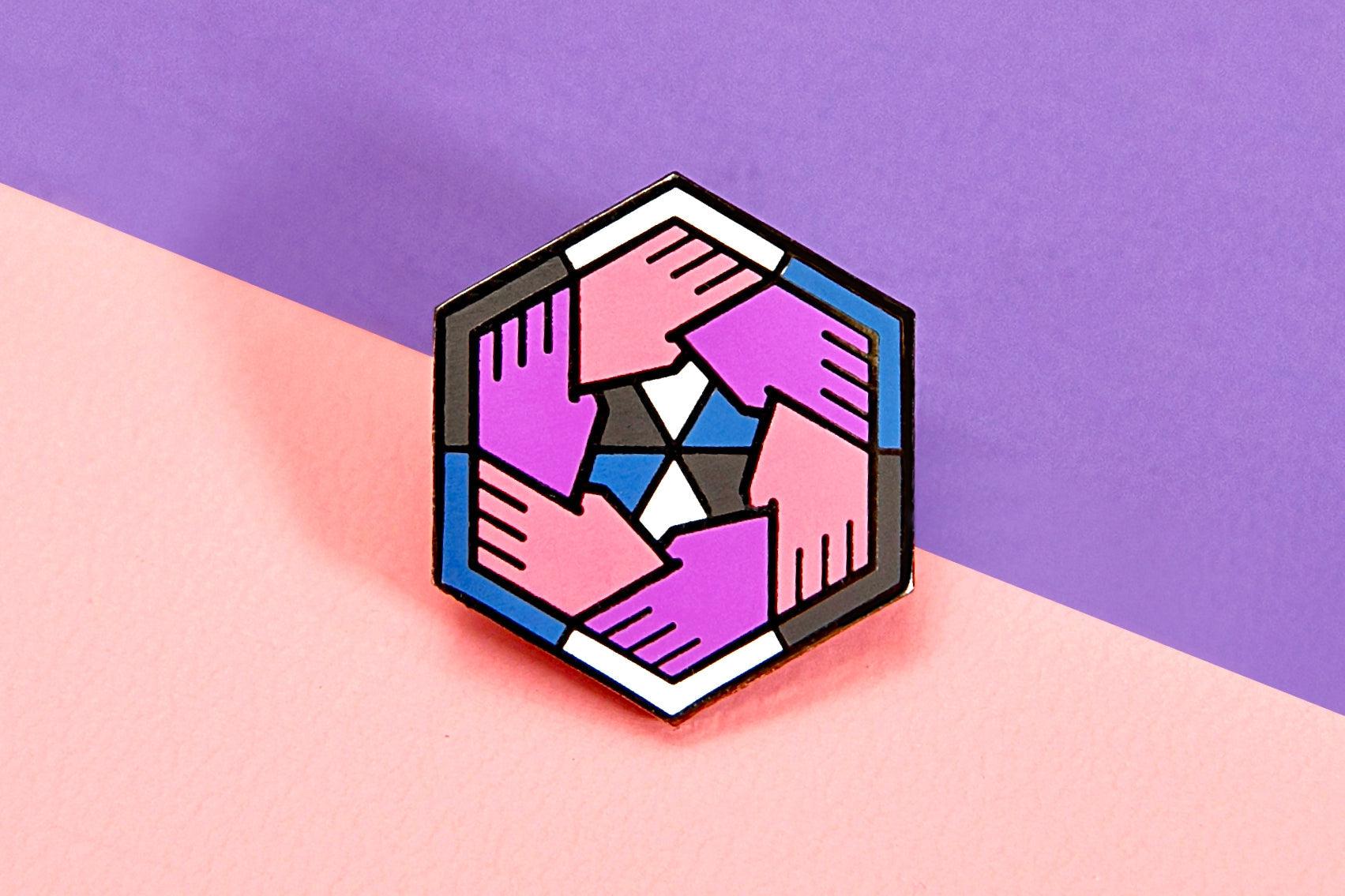 Genderfluid Flag - Community Cube Pin Genderfluid - Community Cube (1 Pin)  / Rubber Clutch