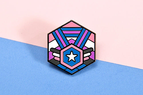 Genderfluid Flag - Medal Cube Pin