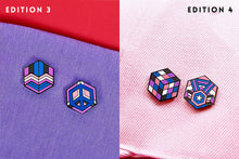 Load image into Gallery viewer, Genderfluid Flag - Peace Cube Pin-Pride Pin-GENF_ED3+4
