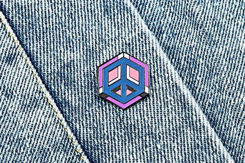 Genderfluid Flag - Peace Cube Pin