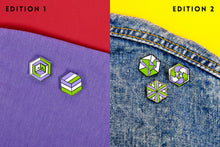 Load image into Gallery viewer, Genderqueer Flag - 2nd Edition Pins [Set]-Pride Pin-GENQ_ED1+2
