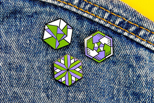 Genderqueer Flag - 2nd Edition Pins [Set]