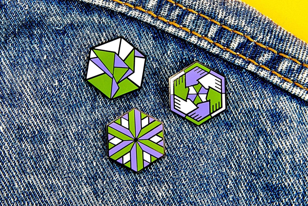 Genderqueer Flag - 2nd Edition Pins [Set]-Pride Pin-GENQ_ED2