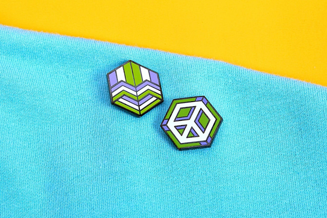 Genderqueer Flag - 3rd Edition Pins [Set]-Pride Pin-GENQ_ED3