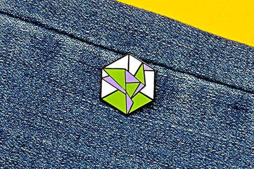 Genderqueer Flag - Freedom Cube Pin