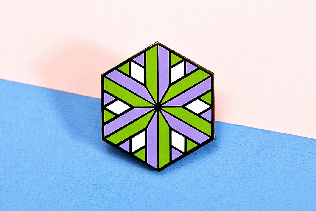 Genderqueer Flag - Identity Cube Pin-Pride Pin-PCIC_GENQ