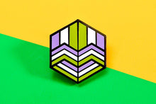 Load image into Gallery viewer, Genderqueer Flag - Love Cube Pin-Pride Pin-PCHC_GENQ_2

