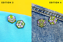 Load image into Gallery viewer, Genderqueer Flag - Love Cube Pin-Pride Pin-GENQ_ED3+4
