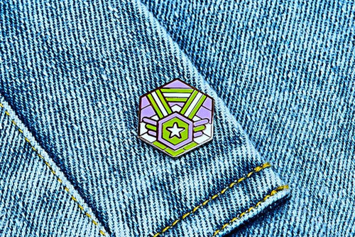 Genderqueer Flag - Medal Cube Pin